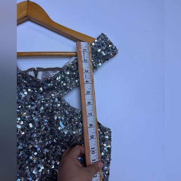 VTG Y2K Scala 100% Silk Mini Dress Women 4 Beaded full sequins Hoco Homecoming - Picture 13 of 16